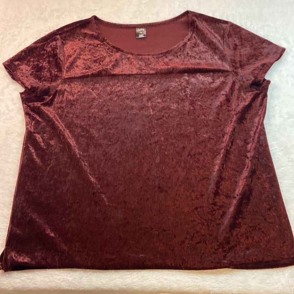 City Streets Polyester Velore-Look Crop Holiday Top Dressy - Picture 7 of 8